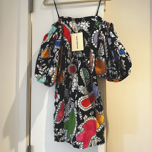 Mara Hoffman Nomi Puff-Sleeve Organic Cotton Mini Dress (size 6) NWT - Picture 3 of 7